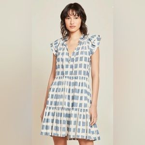 Veronica Bread cotton Zee dress -ecru multi color -size 4-Brand new 448$